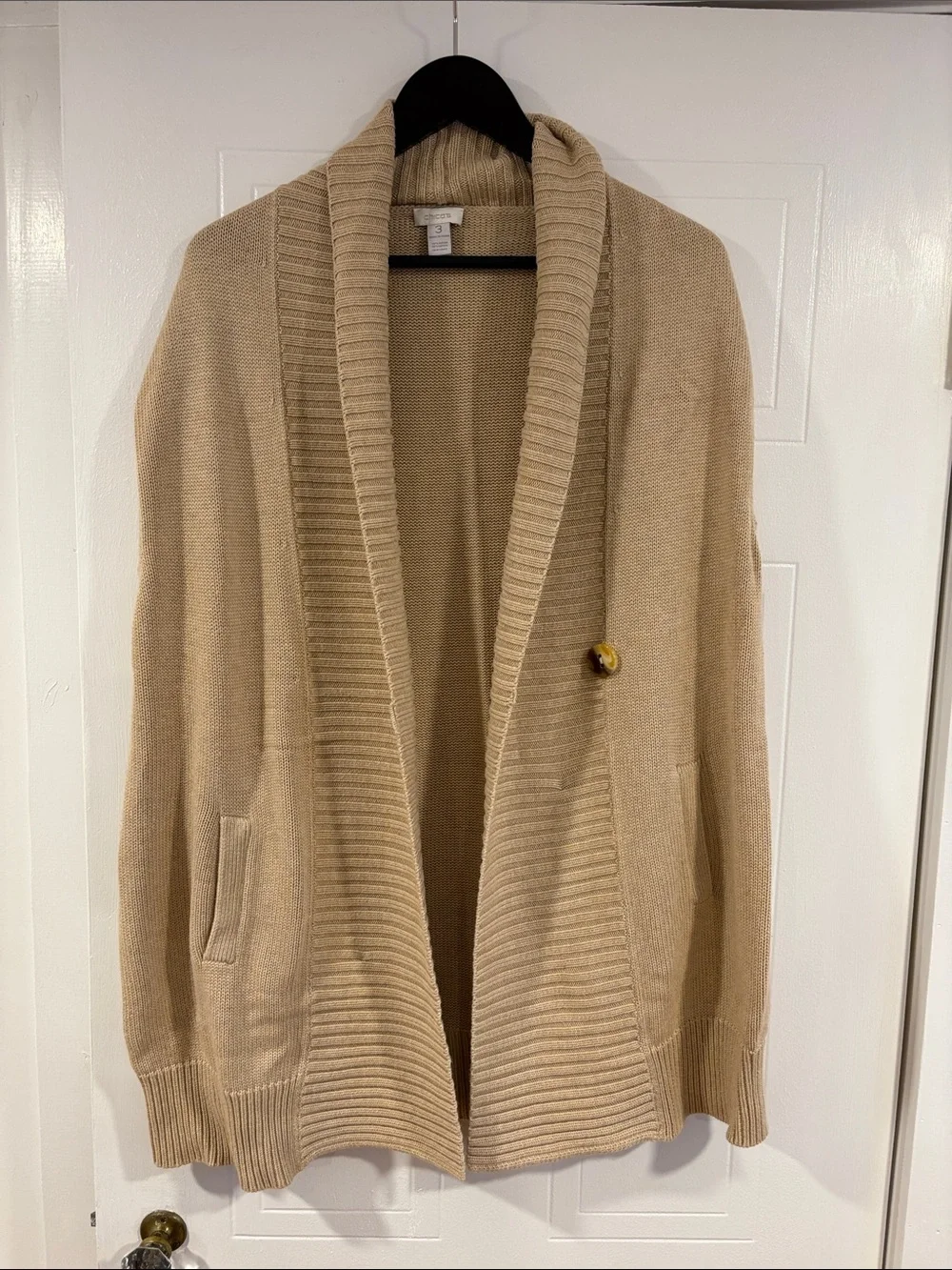 Chico's Shawl Collar Cardigan - Tan
